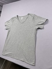Duluth Shirt Mens 2XL Gray V Neck Short Sleeve Classic Work Wear Knit EUC