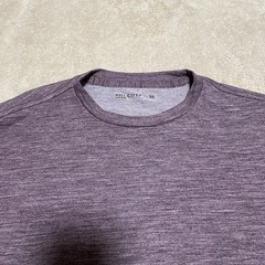 Hill City Merino Wool Blend T-Shirt Mens M Purple Crew Neck Short Sleeve Stretch