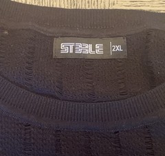 Steele Textured Knit Tank Top Sz. 2XL St33le Black Sleeveless Stretch Jock
