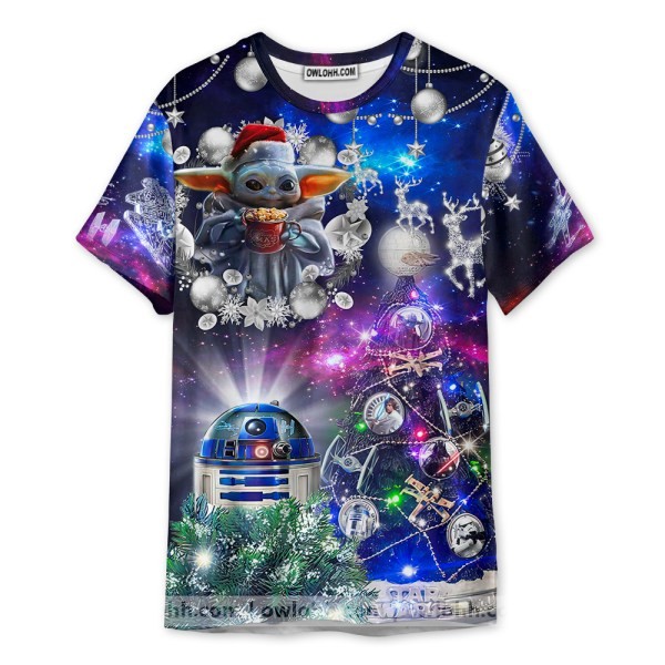 Christmas Star Wars Christmas Tree Yellow Stunning Night Unisex 3D T shirt