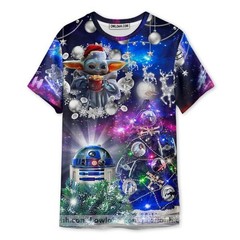Christmas Star Wars Christmas Tree Yellow Stunning Night Unisex 3D T shirt