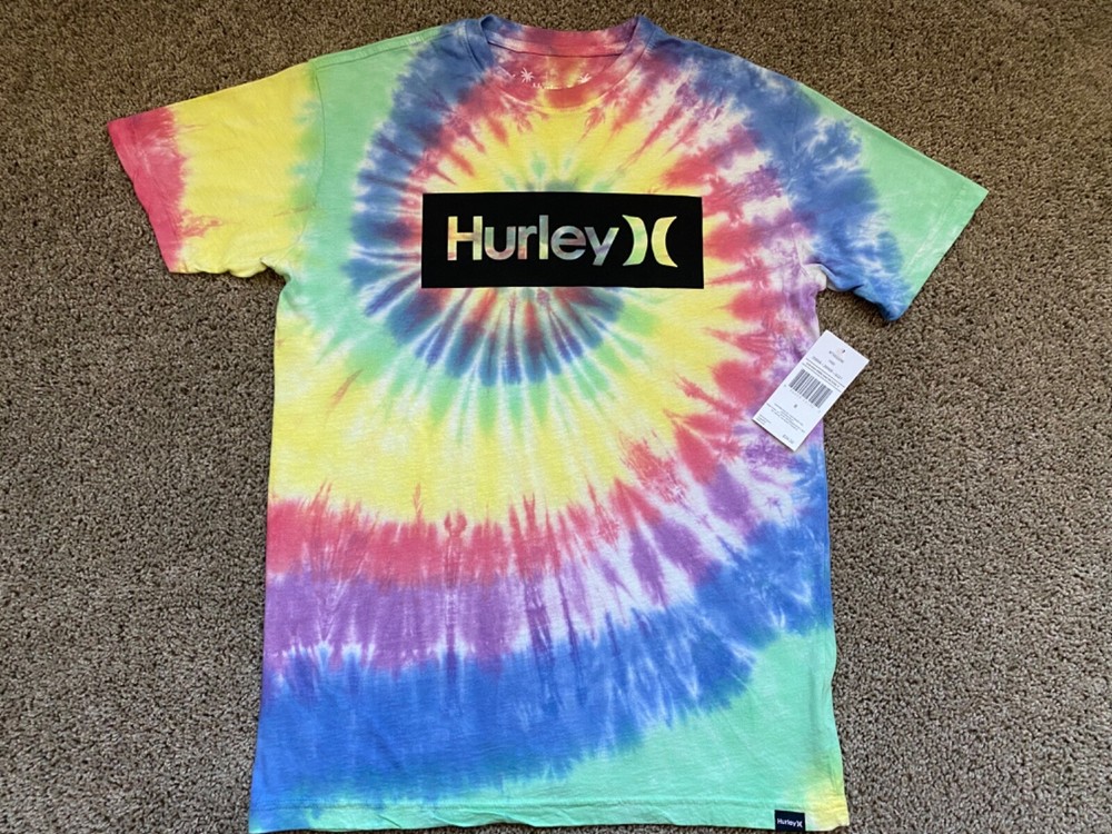 $34 BRAND NEW HURLEY MENS TEE T SHIRT TYE TIE DYE PRIDE MULTI COLOR RARE