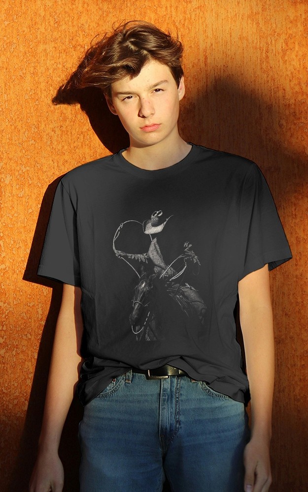 Rodeo Cowboy Dark Western Horse Art Vintage T-Shirt