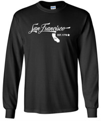San Francisco California T-Shirt Long Sleeve Graphic Tee Unisex Apparel Custom