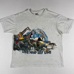 Vintage 1992 Habitat Double Sided Animal Shirt Mens XL Single Stitch Nature 90s