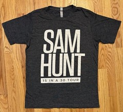 Sam Hunt 15 In A 30 Concert Tour T-shirt Adult Medium