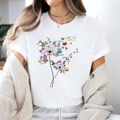 Cute Sewing Dandelion Flowers Shirt, Quilting Quilter T-Shirt Tee