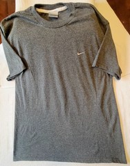 Vintage Y2K Nike Mini Swoosh T-Shirt Mens XL Heather Gray Embroidered Silver Tag