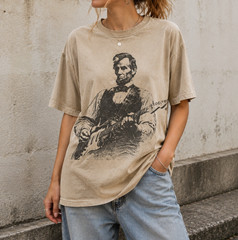 Vintage Abraham Lincoln Guitar T-Shirt, Funny History Music Tee, Political Humor