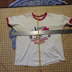 Vintage 1970s Champion Blue Bar Ringer T Shirt sz Large Aquatic First Aid