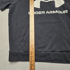 Under Armour Shirt Mens Large Black Short Sleeve Loose Fit Hooded Pullover