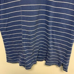 Hollister California Men’s Henley Shirt Medium Blue White Striped Short Sleeve