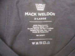 Mack Weldon Size XL Mens Black 100% Pima Cotton Short Sleeve Casual TShirt 238
