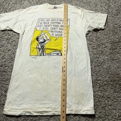 Vintage 80s Roy Lichtenstein Pop Art Funny Shopping Mens M Fits S Tee Single