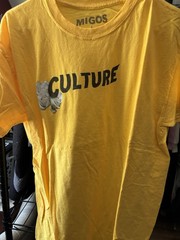 Migos Culture Yellow Short Sleeve Cotton Men’s Shirt Size L