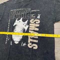 The Notorious B.I.G T-Shirt Graphic Tee Brooklyn Mint Acid Wash Grey Size M