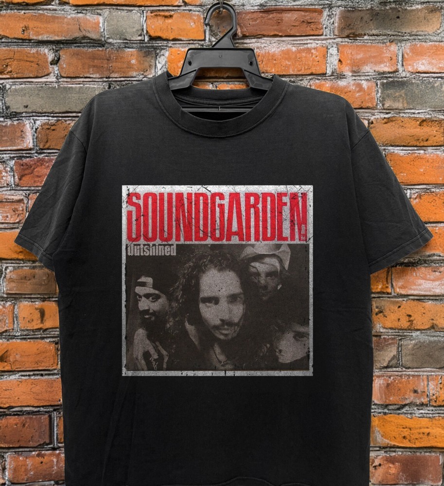 Retro Soundgarden Band Photo Unisex Black Cotton T-Shirt