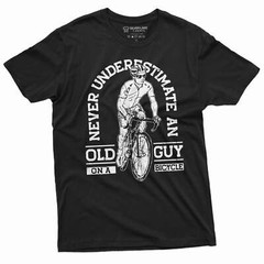 Men’s Bicycle Bike T-shirt Old guy on bicycle Papa Dad Grandpa biking Tee Shirt