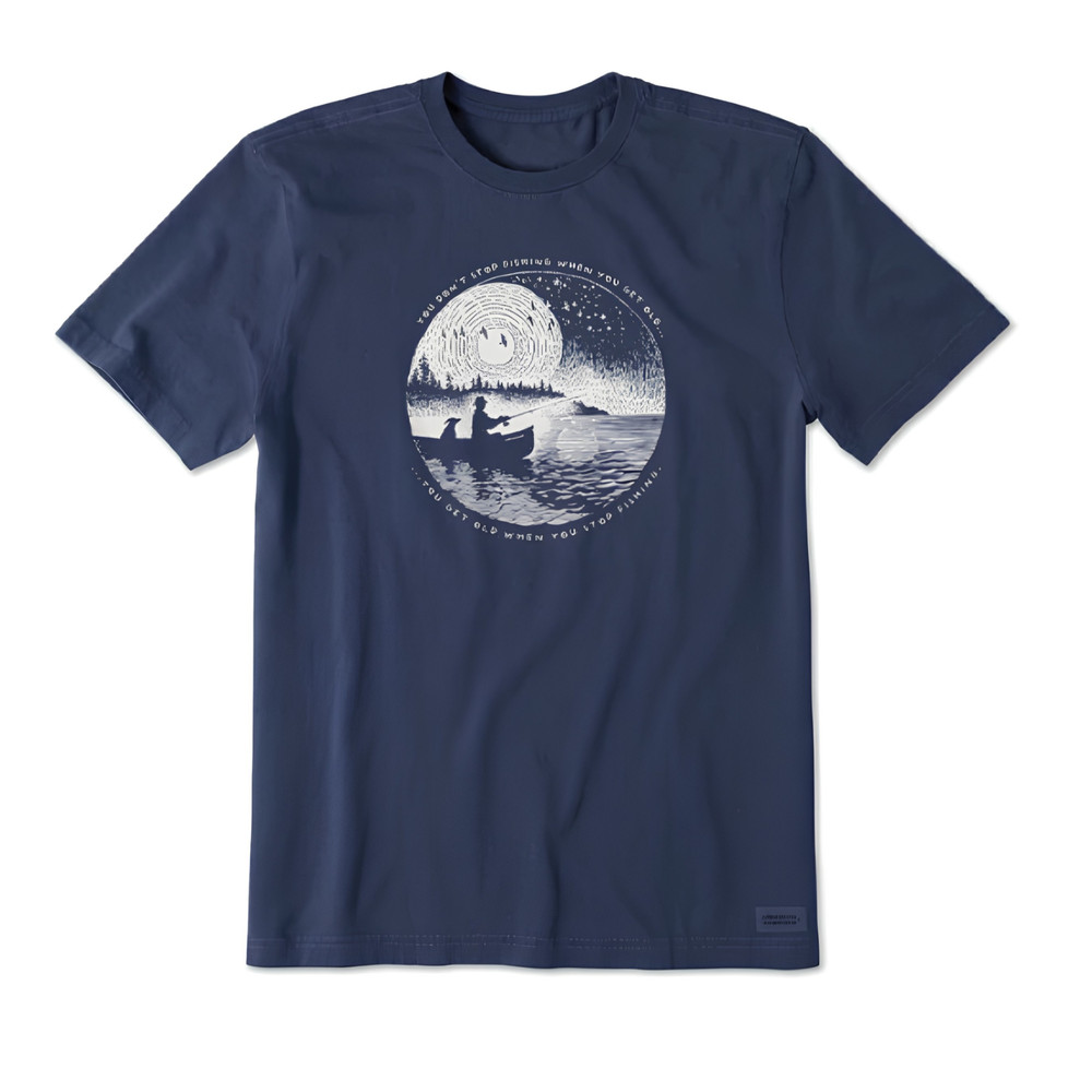 Life is Good Men’s Crusher Lite Tee – Don’t Stop Fishing Scene