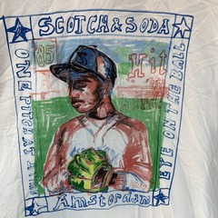 Scotch & Soda Men’s T Shirt Baseball Artwork Tee XXL White 100% Organic Cotton