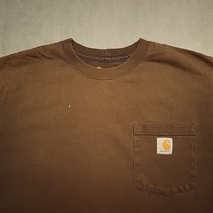 Carhartt Shirt Mens M Dark Brown Original Fit Short Sleeve Crewneck Pocket T K87