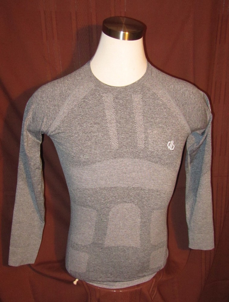 Dare 2B Mens Long-Sleeve Shirt, Gray, Polyamide/Polyester/Elastane, Size M, EUC