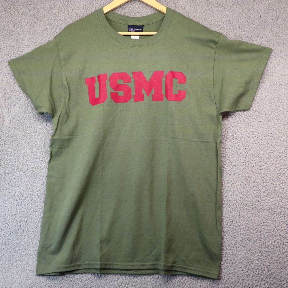 MV Sport Men Large USMC T-Shirt Green Olive NWT