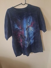 The Mountain Wolf T-Shirt Mens 2XL Tie Dyed Lunar Energy Yin Yang Power Rock