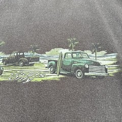 Vintage Newport Beach T Shirt Mens Size XL Brown Y2K Classic Trucks Wagon Surfer