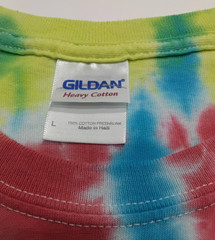 New Tie Dye Men’s T-Shirt Red Yellow Adult Large Multicolor Summer Spiral
