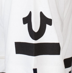 $95 TRUE RELIGION White Black STARTER Oversized Fit Designer Graphic T-shirt NWT
