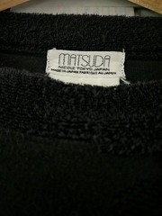 Vintage Matsuda Nicole Tokyo Japan Textured Terry Shirt Black Letter Pattern M-L