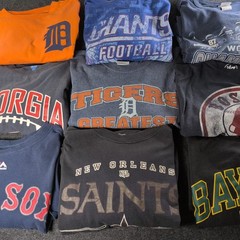 10 Sports T-Shirt Bundle MLB NFL NBA NHL Mixed Teams Sizes Tees Reseller Lot