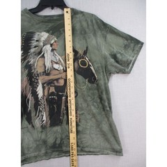 The Mountain Native American Warrior Chief Horse Tie Dye Graphic T-Shirt Mens L