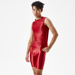 Mens Sexy Glossy Oily Sport Muscle T-shirt Slim Elastic Tank Top Vest Undershirt
