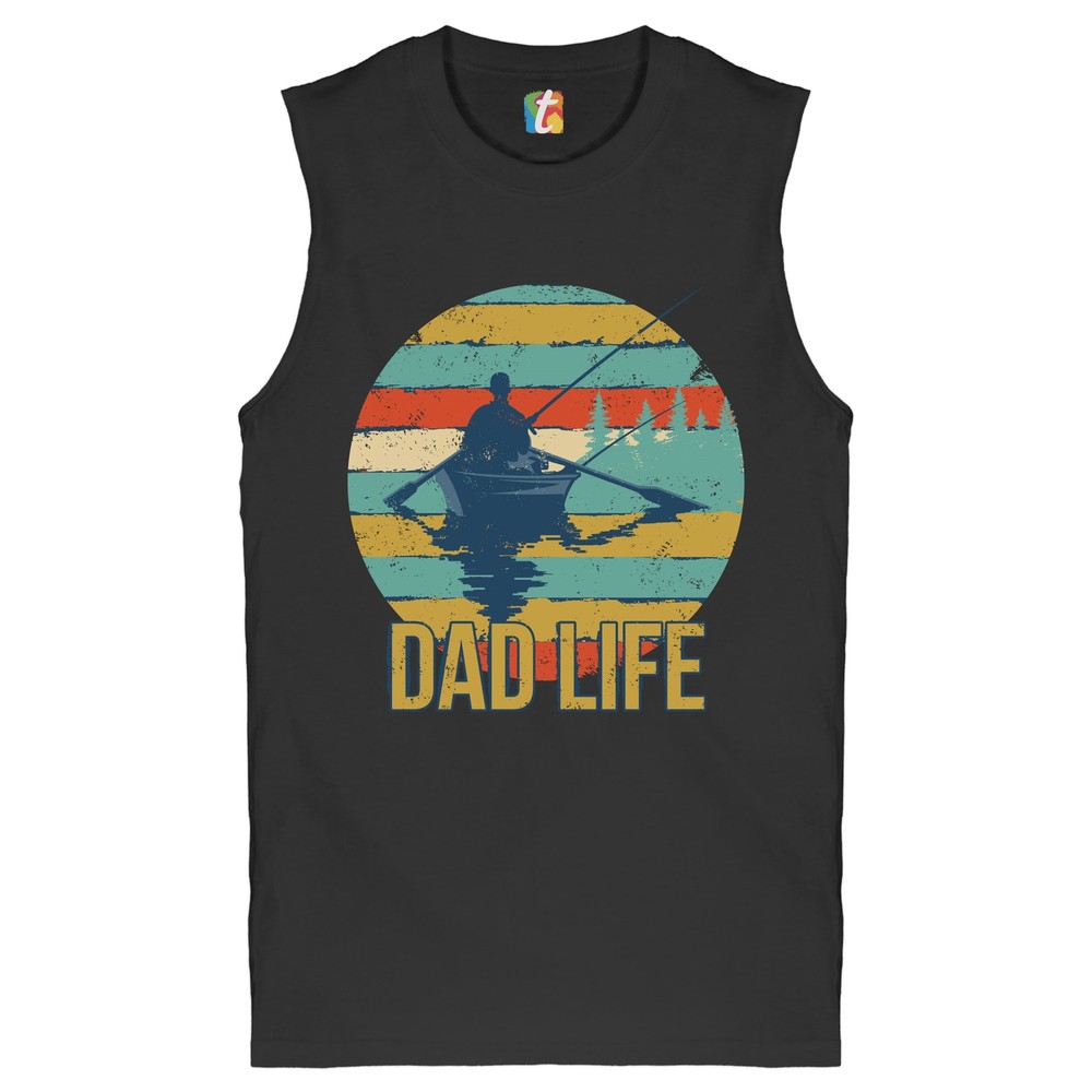 Dad Life Muscle Shirt Fatherhood Outdoorsman Fishing Father’s Day Men’s