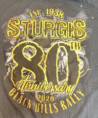 80th Sturges Black Hills Rally 2020 T Shirt Black Gildan Graphic Size Medium Uni
