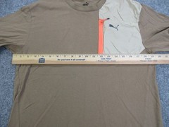 Puma Shirt Mens Small Brown Tan Block Nylon Pocket Outdoor Performance Tee