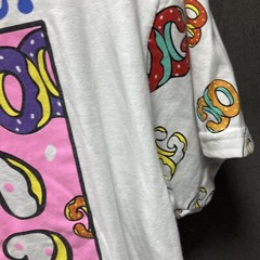 Fresh Laundry Donut OG Hooded T‑Shirt Men’s M White Pink Blue Cotton Blend 18×28