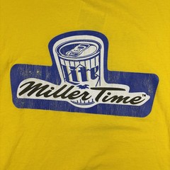 Delta Pro Weight T-Shirt Men’s XXL Yellow Miller Time Beer Promo Spellout