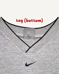 Vintage Y2K Nike Center Swoosh Crossover V-Neck T-Shirt – Heather Grey XL