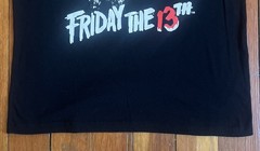 Distressed Hockey Mask Friday The 13Th Graphic Print Shirt Men’s Medium Black