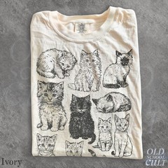 Vintage 90s Tattoo Cat T-Shirt Retro Y2K Kitten Graphic Cat Lover Gift Tee