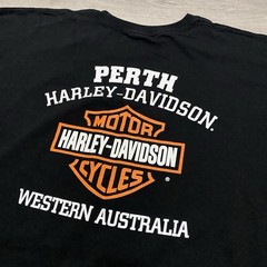 Harley Davidson T-Shirt XXL Mens Double Sided Black Shirt 2XL Perth Australia