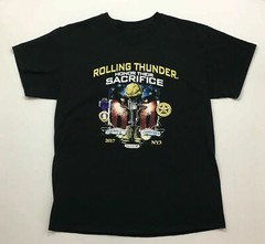 Rolling Thunder POW MIA Black Mens Graphic Tshirt Honor Their Sacrifice Size L