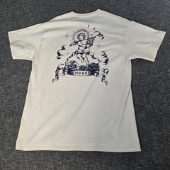Empyre Mens Large Cream Cherub Angel Tattoo Graphic T-Shirt Off White Cotton