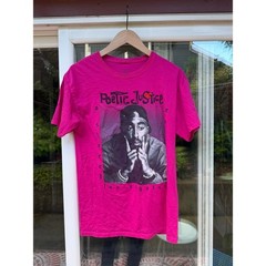Poetic Justice Tupac Shakur Graphic T-Shirt Pink Mens Medium 2Pac Movie Tee