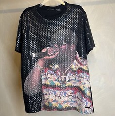 Sean John Mens Hiphop rapper Notorious B.I.G Casual Black Graphic T-Shirt|SZ:L