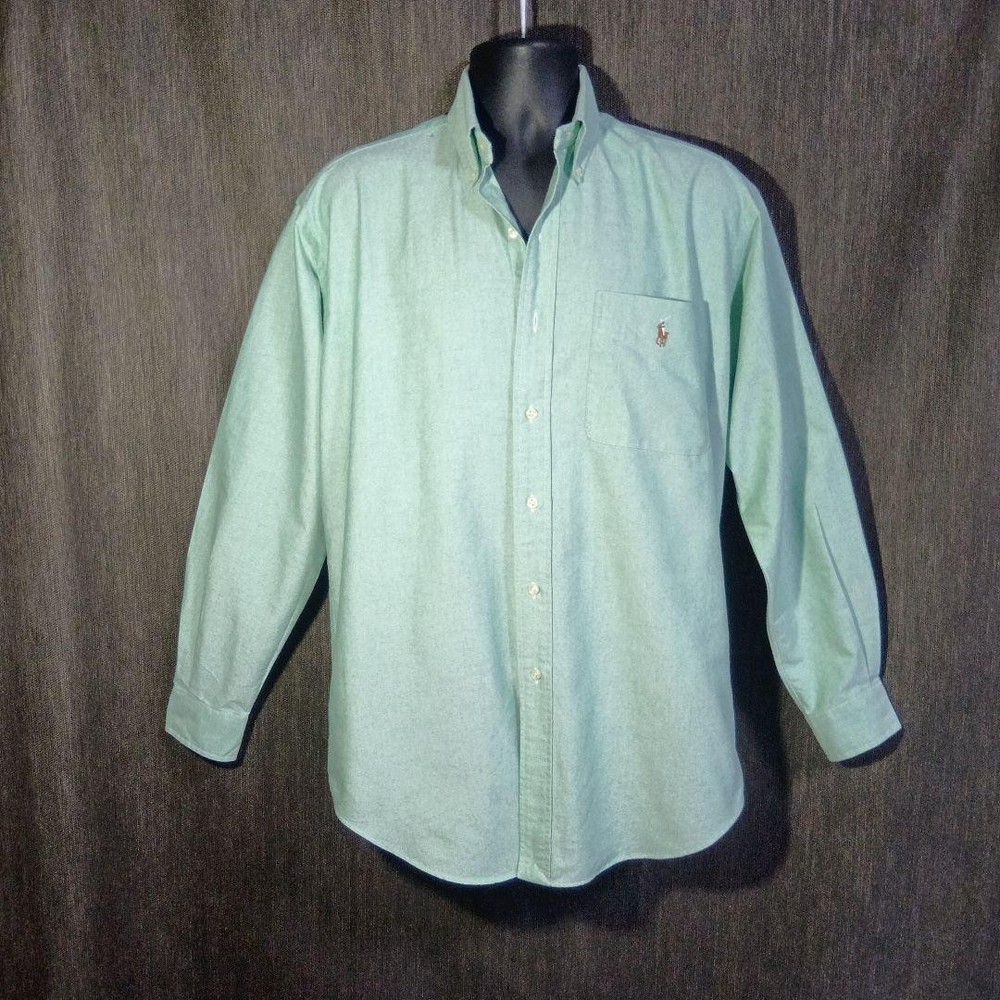 Ralph Lauren BLAKE Cotton Button-Down Shirt S Light Green For 14Y+ Japan
