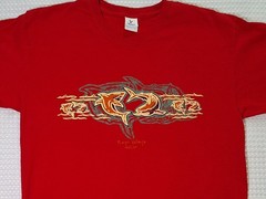 Puerto Vallarta Mexico Shark Souvenir Red Cotton T-shirt Size L Yazbek